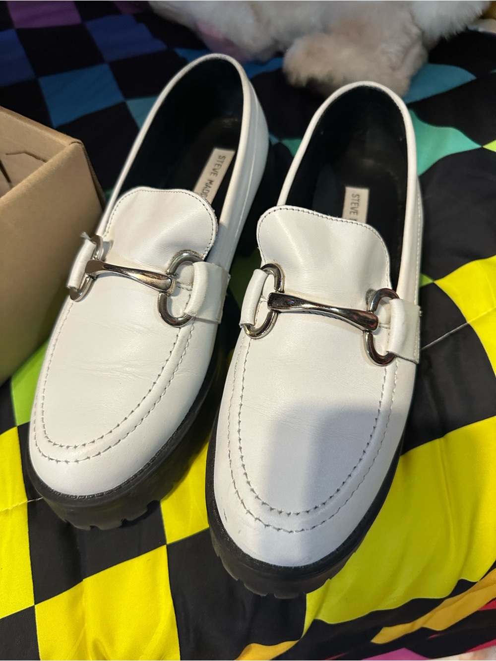 Steve Madden White Loafers